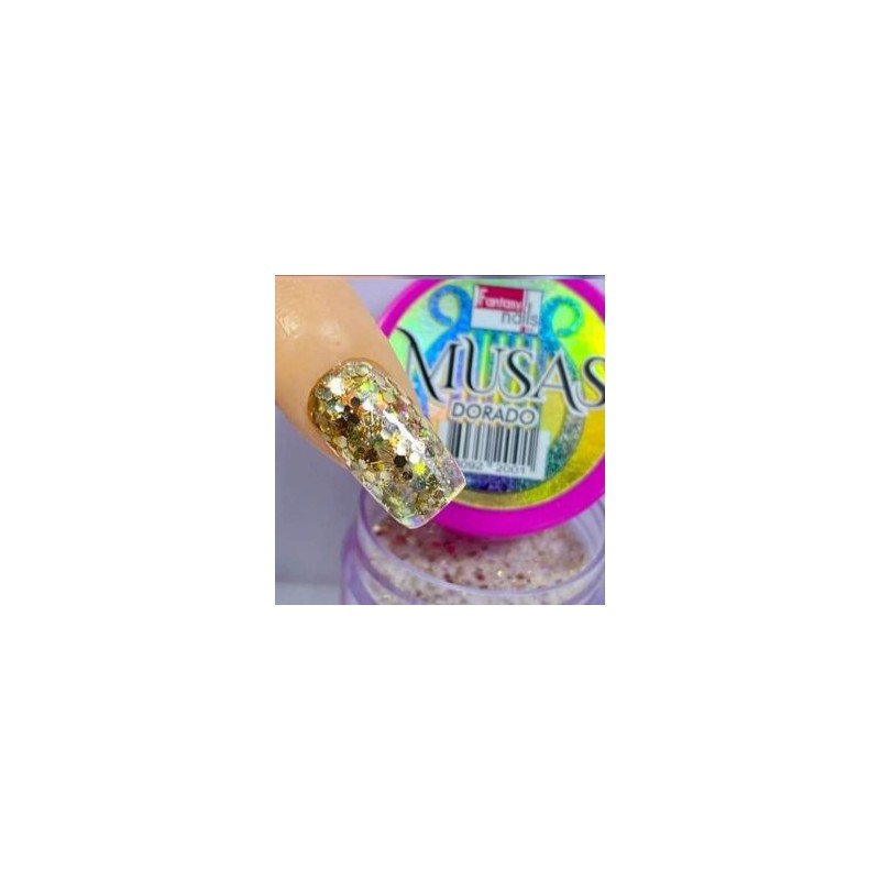 Acrilico Musas dorado Fantasy nails 1 oz