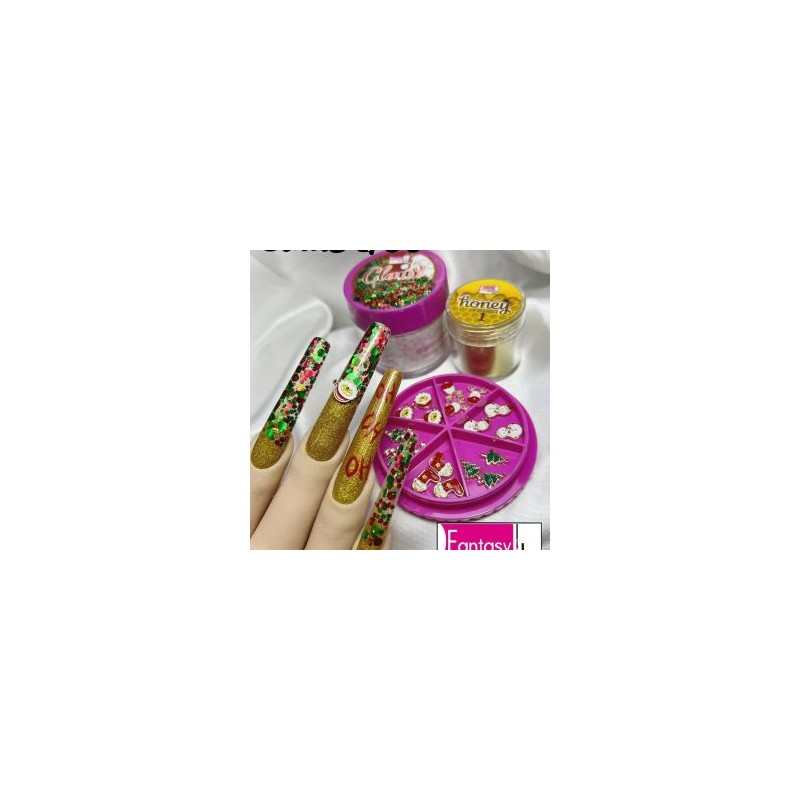 Acrilico Claus colección Navideña Fantasy nails