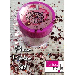 Acrilico Kiss me Rose gold Fantasy nails