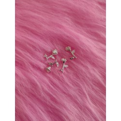 Dijes Rosas plateadas 4 pz Fantasy nails