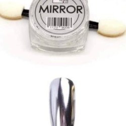 Efecto espejo plateado Fantasy nails