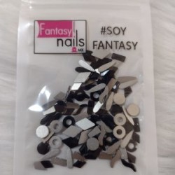 Mix de cristales negros Fantasy nails