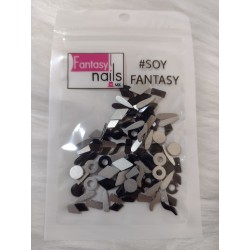 Mix de cristales negros Fantasy nails